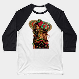 Cinco de mayo mexican woman Baseball T-Shirt